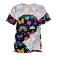 thumbnail image 4 of OIOLOYJM Post Shoulder Surgery Shirts for Women Cute Print Tear Away Recovery Breathable Full Open Snap T-Shirt with Pocket Short Sleeve Adaptive Chemo Port Casual Blouses Light Brown S, 4 of 7