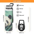 thumbnail image 3 of Panda Bamboo Leaves Green Sports Water Bottle Portable Travel Mug 32oz BPA Free Leak Proof Straw Transparent Tritan for Gym Yoga Cycling Camping, 3 of 7