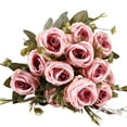 thumbnail image 2 of Artificial Rose 6pcs Open Flower Realistic Blossom Roses Bouquets for DIY Fall Wedding Centerpieces - Orange, 2 of 2
