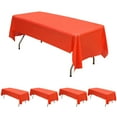 thumbnail image 2 of Efavormart 5 Pack Red Rectangle Plastic Table Covers, 54"x108" PVC Waterproof Disposable Tablecloths, 2 of 6