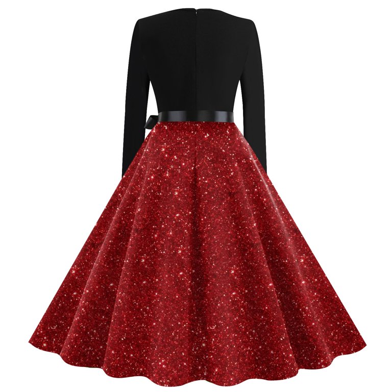 Christmas Dresses for Women Plus Size Glitter Xmas Tree Print Dresses Christmas Tea Party Dress V Neck Long Sleeve Vintage Dresses Holiday Snowflake Hepburn Swing Dress - Walmart.com Christmas Dresses for Women Plus Size Glitter Xmas Tree Print Dresses Christmas Tea Party Dress V Neck Long Sleeve Vintage Dresses Holiday Snowflake Hepburn Swing Dress - Walmart.com