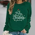 thumbnail image 5 of Women's Crewneck Sweatshirt Holiday, Vacation Graphic Tees Tops Fall Fashion Long Sleeve Pullover Green-1 XS, 5 of 6