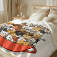 thumbnail image 2 of Cute Cats Fleece Throw Blanket for Couch Chair Fuzzy Kitten in Teacup Print Plush Sherpa Blanket Gifts for Cat Lovers, Throw(50" X 60"), 2 of 6