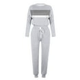 thumbnail image 5 of Eryao Color Block Lounge Set Women Long Sleeve Crewneck Tops and Drawstring Jogger Pants Sweatsuits 2024 Winter Fall Lightweight Tracksuit Outfits Lightning Prime Today,Gray,XXL, 5 of 6