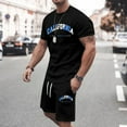 thumbnail image 6 of Afdoent Mens Two Piece Outfits Comfortable Short Sleeve T Shirt And Shorts Summer Outfit Oversized Sports Clothing Mens Fitness Suit Vacation Beach Leisure, 6 of 6