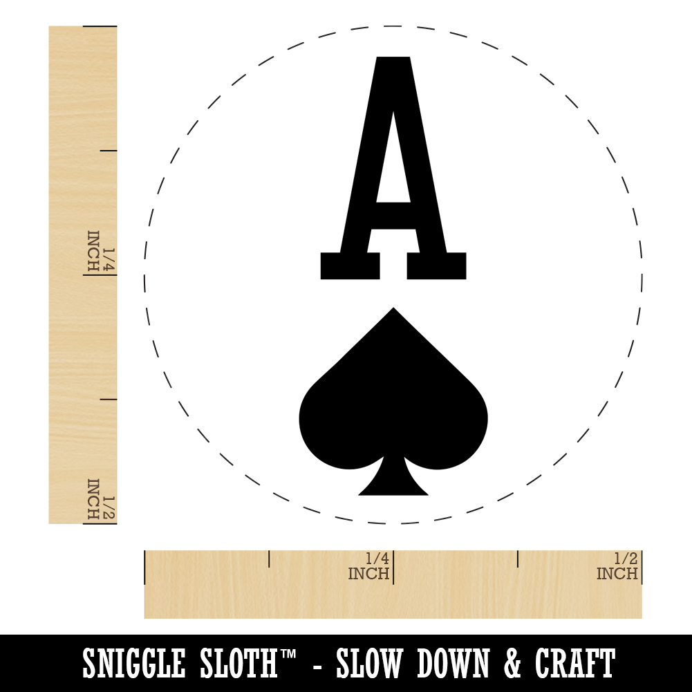 Ace of Spades Card Suit Self-Inking Rubber Stamp Ink Stamper - Dry Pad (No Ink) - Mini 1/2 Inch