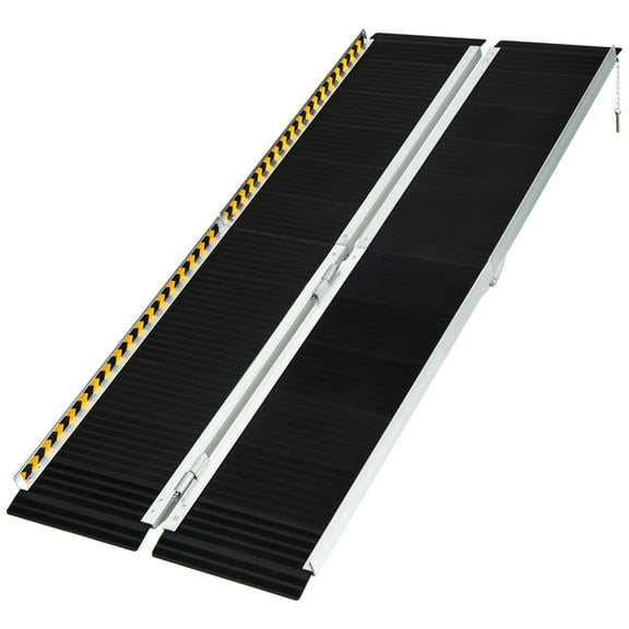 Giantex Portable Wheelchair Ramp 6FT, Non-Slip Aluminum Threshold Ramp w/Carrying Handle for Curbs