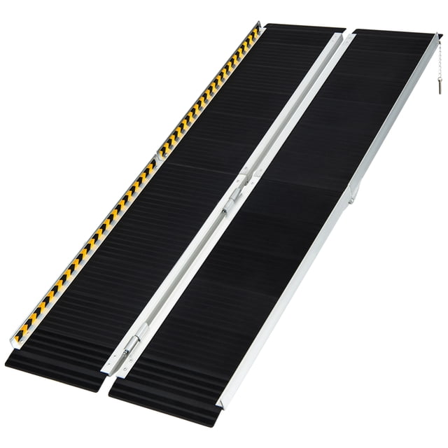 Giantex Portable Wheelchair Ramp 6FT, Non-Slip Aluminum Threshold Ramp w/Carrying Handle for Curbs