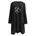 thumbnail image 5 of lcziwo Womens Winter Warm Fuzzy Fleece Sweatshirts Cute Heart Graphic Long Sleeve Crewneck Sherpa Pullover Loose Comfy Loungewear Thermal Tops with Pockets 50% Percent Off Sales Today Black S, 5 of 6