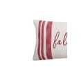thumbnail image 4 of Morgan Red Striped " Fa La La" 100% Cotton Christmas Accent Throw Pillow 14" x 22", 4 of 6