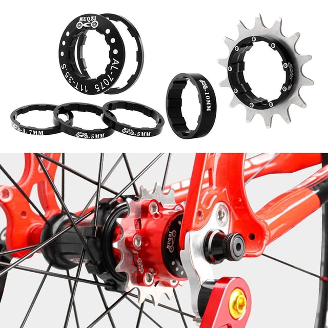 14T Single Speed Flywheel Adapter Cassette 8 9 10 Speed Spacers Removeable Cog black