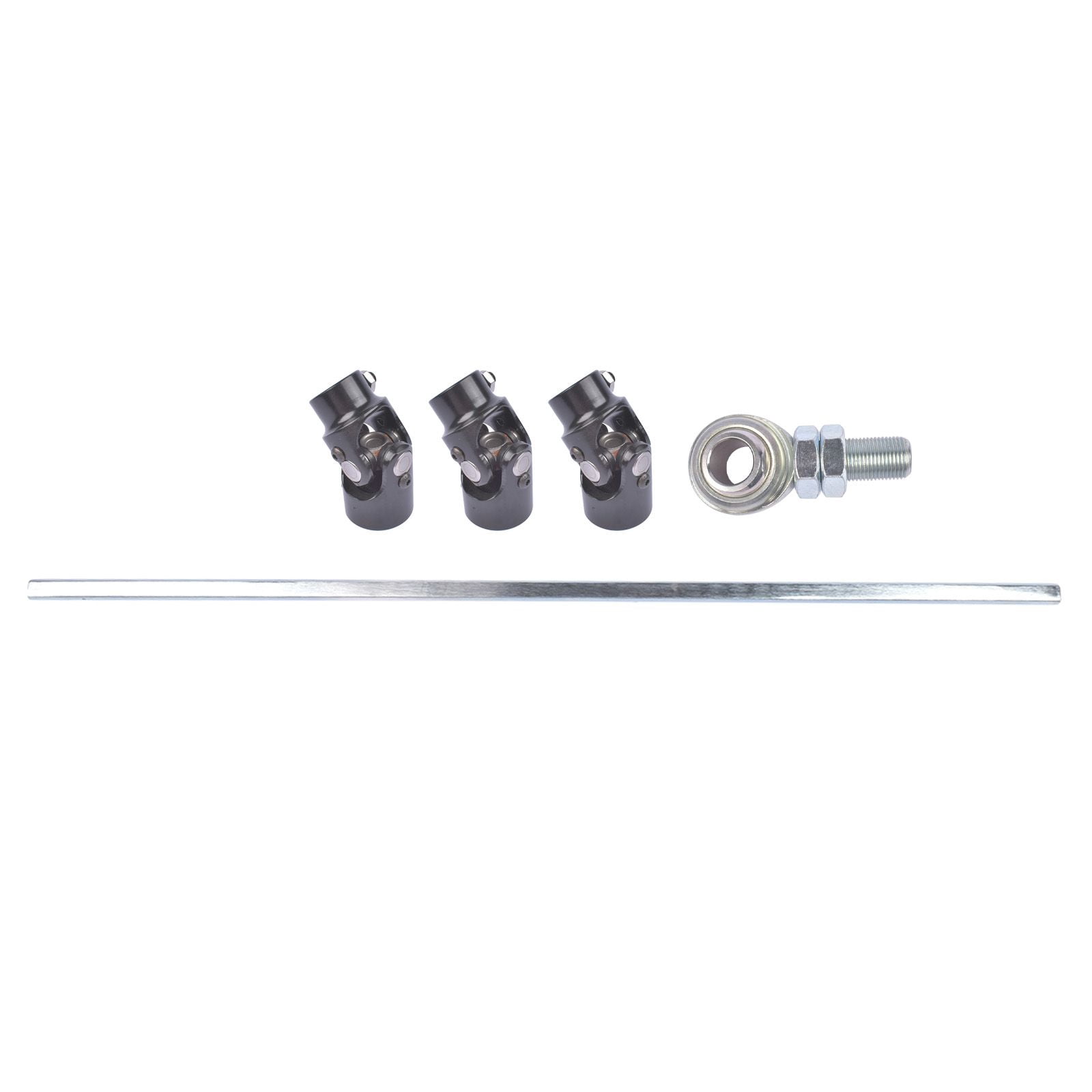 36" Universal Steering Shaft Kit w/ 3x 3/4DD Black U-Joints & Bearing Heim Joint - GM Compatible, Vibration & Noise Reduction, CNC Steel