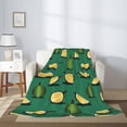 thumbnail image 2 of Throw Blanket for Couch Sofa and Bed, Cute Durian Forest Green Super Soft Plush Throw Blanket, Fuzzy Cuteness Comfy Warm Washable Flannel Blanket & Throws for All Season, 2 of 5
