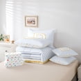 thumbnail image 6 of Feelyou Blue Initial D Letter Twin Bedding Sets 7-Piece, Modern Striped Abstract Bedding Comforter Set, Simple Fashion Style Reversible Sheet Sets, Ultra Soft Bedroom Decor, 6 of 8