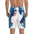 thumbnail image 3 of Kdxio Cute Little Bunny Elephant Painting A Planet Print Mens Sleep Shorts Bottoms Soft Comfy Pajama Wear Pants with Drawstring Pockets, 3 of 7
