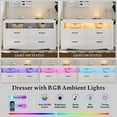 thumbnail image 4 of FANRAL 4 Drawers Dresser & Open Shelf for Bedroom,Modern Wooden Chest of Drawers with LED Light,Storage Organizer Dresser for Closet,White Dresser, 4 of 7