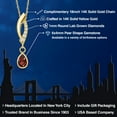 thumbnail image 2 of Gem Stone King 14K Yellow Gold Red Garnet and Lab Grown Diamond Pendant Necklace for Women | 0.52 Cttw | Gemstone January Birthstone | Pear Shape 6X4MM | With 18 inch Chain, 2 of 6