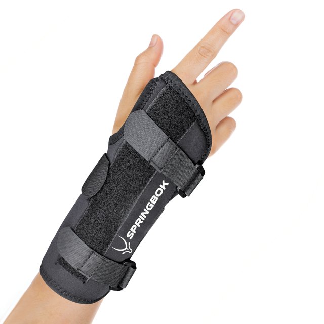 SPRINGBOK FITNESS Attelle de Poignet pour Hommes et Femmes – Attelle Métallique Ajustable Stabilisatrice pour un Soutien Amélioré, Soulagement de la Douleur et Récupération des Blessures au Poignet