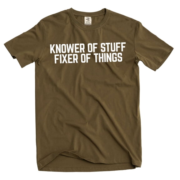 Men's funny Knower Of Stuff Fixer Of Things – Graphic Tee DIY garage Tshirt