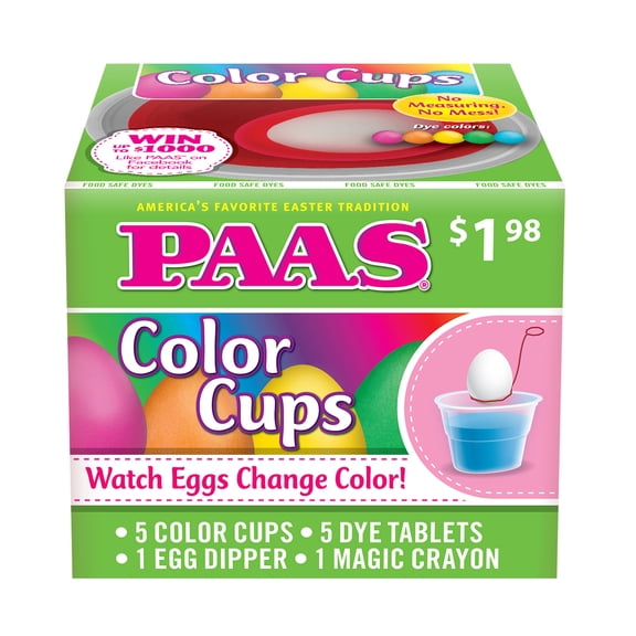 PAAS Easter Egg Decorating and Dye Kit, Color Cups, 1 Kit
