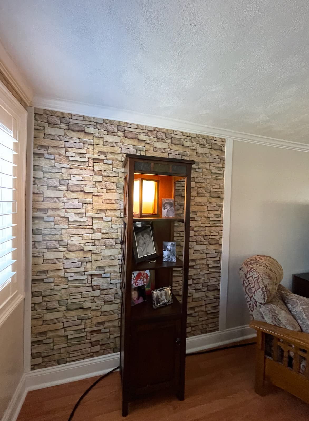 BSHAPPLUS® 17.7in x 33ft wallpaper,Stone Peel and Stick Wallpaper,Brick Self Adhesive Removable Wallpaper,Contact Paper for Bathroom Kitchen Walls,48.7 sq. ft.