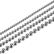Stainless Steel Silver Ball Chain by INFINIQUE CREATIONS - Bracelet and Silver Necklace for Women and Men, 1mm-5mm, 7'-38', Silver - 1 Pack
