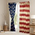 thumbnail image 3 of Manfei Rustic American Flag Kitchen Curtains,Vintage Stars Stripes Black Out Curtains Pack of 2 (42x63 Each),Red Blue Brown, 3 of 7