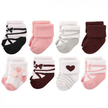 UPC: 0660168545241 | Hudson Baby Infant Girl Cotton Rich Newborn and Terry Socks  Ballet Burgundy  0-6 Months