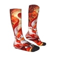 thumbnail image 3 of Picia Women Crew Soft Moisture-wicking Socks Red Sun Flame Fox Pattern Design Cotton Socks, One Size fit All, 3 of 9