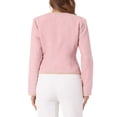 thumbnail image 3 of INSPIRE CHIC Blazer Court Ouvert en Tweed à Carreaux pour Femmes Rose Clair, 3 of 6