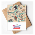 thumbnail image 1 of Singapore Travel Sightseeing Route Happy Birthday Greeting Cards Envelopes Blank, 1 of 3