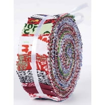 Soimoi 40Pcs Block Print Precut Fabrics Strips Roll Up 1.5x42inches Cotton Jelly Rolls For Quilting - Multicolor