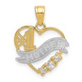 thumbnail image 1 of 14k Yellow GoldCubic Zirconia #1 Mother Heart Pendant, 1 of 4