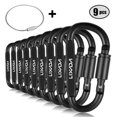 thumbnail image 2 of Lixada 1/9 Uds supervivencia D-ring bloqueo mosquetón Clip Set tornillo bloqueo colgante gancho hebilla mosquetón Camping escalada equipo Tan Jianjun unisex, 2 of 2