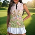 thumbnail image 4 of Uorisanigo Cute Rabbit Women's Sleeveless Golf Tennis Shirts Size S Versatile Zip Up Collar Moisture Wicking Casual Tennis Activewear Tulip Relaxed Workout Tank Tops, 4 of 7
