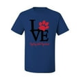 thumbnail image 2 of Wild Bobby, Love My Dog Stole My Heart Red Pawprints Pop Culture Men's Graphic T-Shirt, Royal, X-Large, 2 of 3