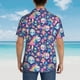 thumbnail image 4 of Fotbe mushroom Skull rainbow color Camisa Hawaiana para Hombre Unisex – Camisa Casual de Verano con Botones de Manga Corta de Algodón y Lino,Large, 4 of 7