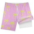 thumbnail image 4 of WOYY Boys' Compression Liner Swimming Shorts Coconut Tree Print Swim Trunks, Sizes 5-6, 4 of 4