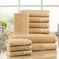 thumbnail image 2 of Elegance Spa 10 Piece Cotton Jacquard Towel Set, 2 of 9