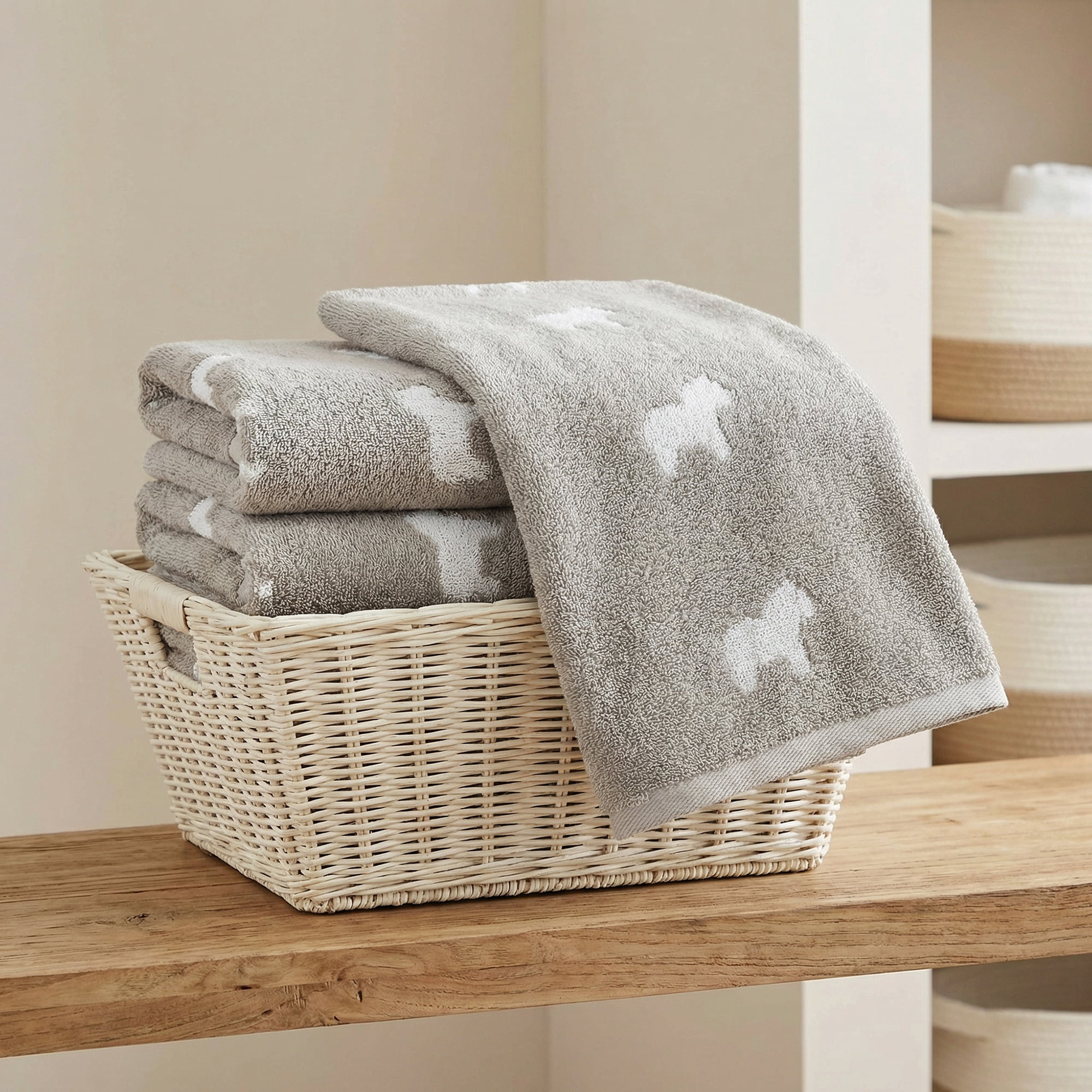 Unique Bargains 2Pcs Pure Cotton Cute Animal Soft Quick Dry Towels Camel 28" x 13"