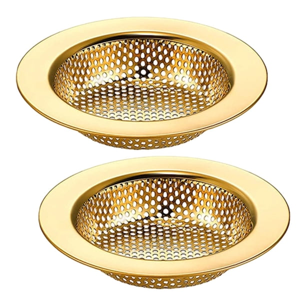 Filtro colector de cabello para desagüe de ducha, accesorios de cocina, tapón de fregadero de malla fina, colador de fregadero de cocina para piso oro