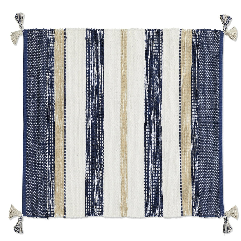 Better Homes & Gardens Navy, White & Tan Striped Accent Rug with
