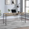 thumbnail image 2 of Scranton & Co 60" Writing Desk in Graphite Gray Frame and Brown Oak Top, 2 of 10