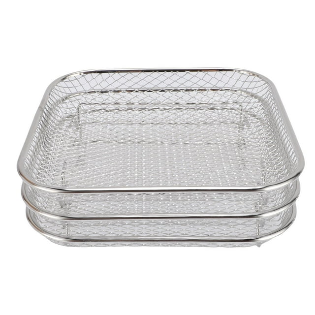 Juego De Rejillas De Freidora De 3 Paquetes, Estante De Cocción Cuadrada De Acero Inoxidable 304 Para La Parrilla Freír Al Con Red De Filtro De Aceite Desmontable Para La Olla