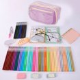 thumbnail image 2 of HOMEIORA Large Pencil Case Pouch, Pencil Box Holder Organizer with 4 Compartments, Pen Bag Wide Opening, with A Transparent Compartments - Light Purple, 1 Pack, 2 of 6