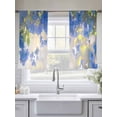 thumbnail image 5 of Blue Flower Sheer Curtains 2 Panels Set Spring Floral Leaf Botanical Plant Country Blurry Sheer Window Curtains Light Filtering Rod Pocket Voile Drapes for Bedroom Living Room 52"x45", 5 of 8