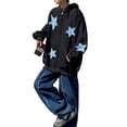 thumbnail image 2 of Franhais Women Zip Hoodies Star Pattern Casual Long Sleeve Sweatshirt Jacket with Pocket for Autumn Streetwear, 2 of 4