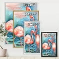 thumbnail image 4 of Designart 'Pink Flamingos Love Birds In Blue Water I' Farmhouse Framed Canvas Wall Art Print, 4 of 5