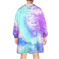 thumbnail image 2 of Colorful Tie Dye Pattern Wearable Oversized Blanket,Wearable Blanket Hoodie for Adults,Cozy Hooded Blankets with Super Pockets,Super Warm Fuzzy Pullover for Women & Men, 2 of 6
