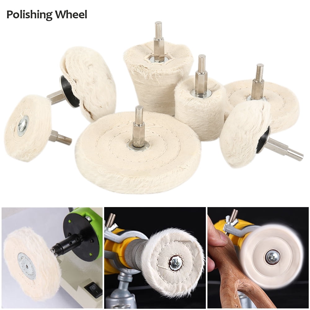 7PCS Polishing Wheel for Drill Polishing Attachment Cordless Screwdriver Rim polishing Attachment Drill polishing Wheel polishing Buffing Pad for Metal Aluminum Stainless Steel Jewelry